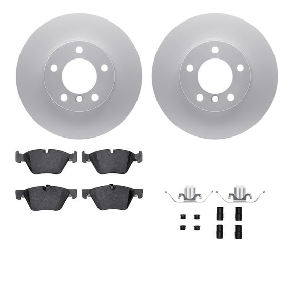 Dynamic Friction Company Front Geospec Brake Rotors with 5000 Euro Ceramic Brake Pads includes Hardware 4612-31038
