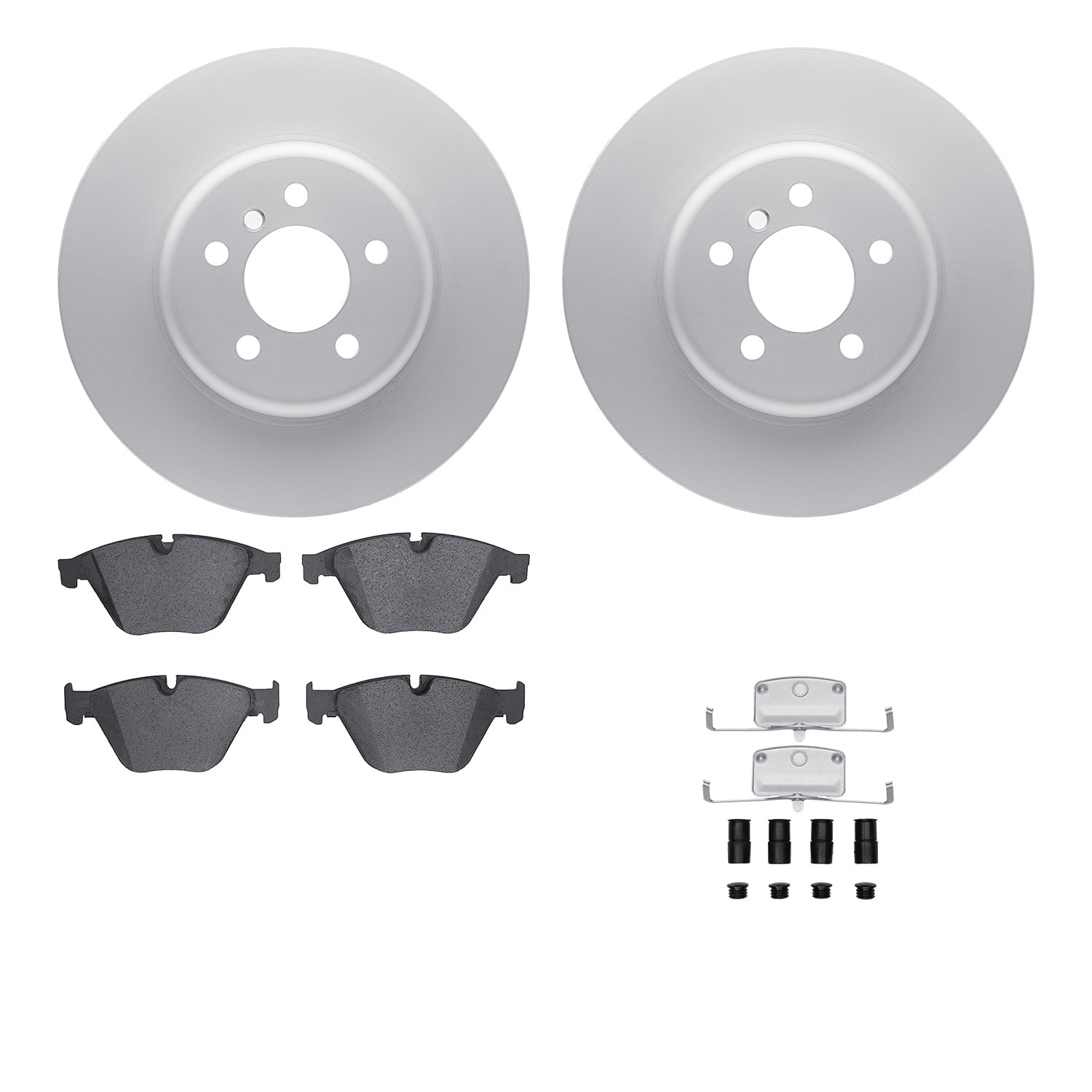 Dynamic Friction Company Front Geospec Brake Rotors with 5000 Euro Ceramic Brake Pads includes Hardware 4612-31058