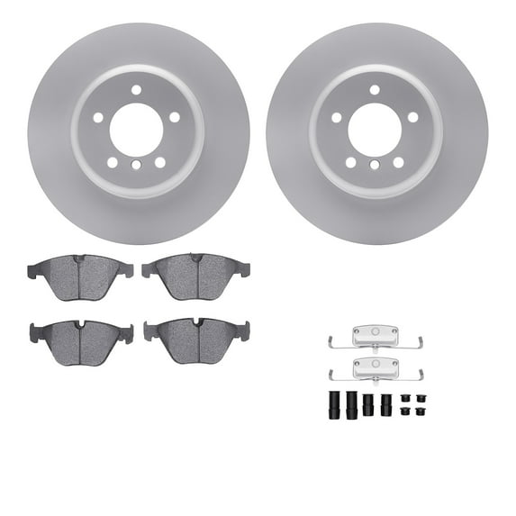 Dynamic Friction Company Front Geospec Brake Rotors with 5000 Euro Ceramic Brake Pads includes Hardware 4612-31062