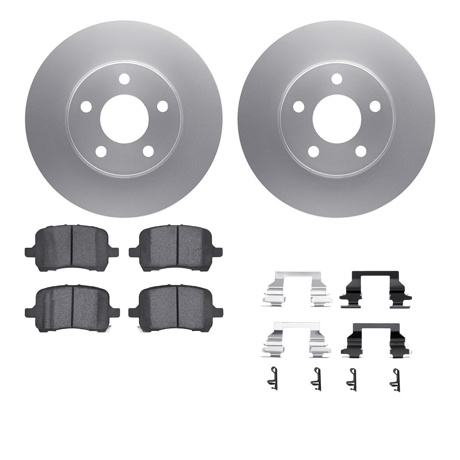 Dynamic Friction Company Front Geospec Brake Rotors with 5000 Euro Ceramic Brake Pads includes Hardware 4612-47002