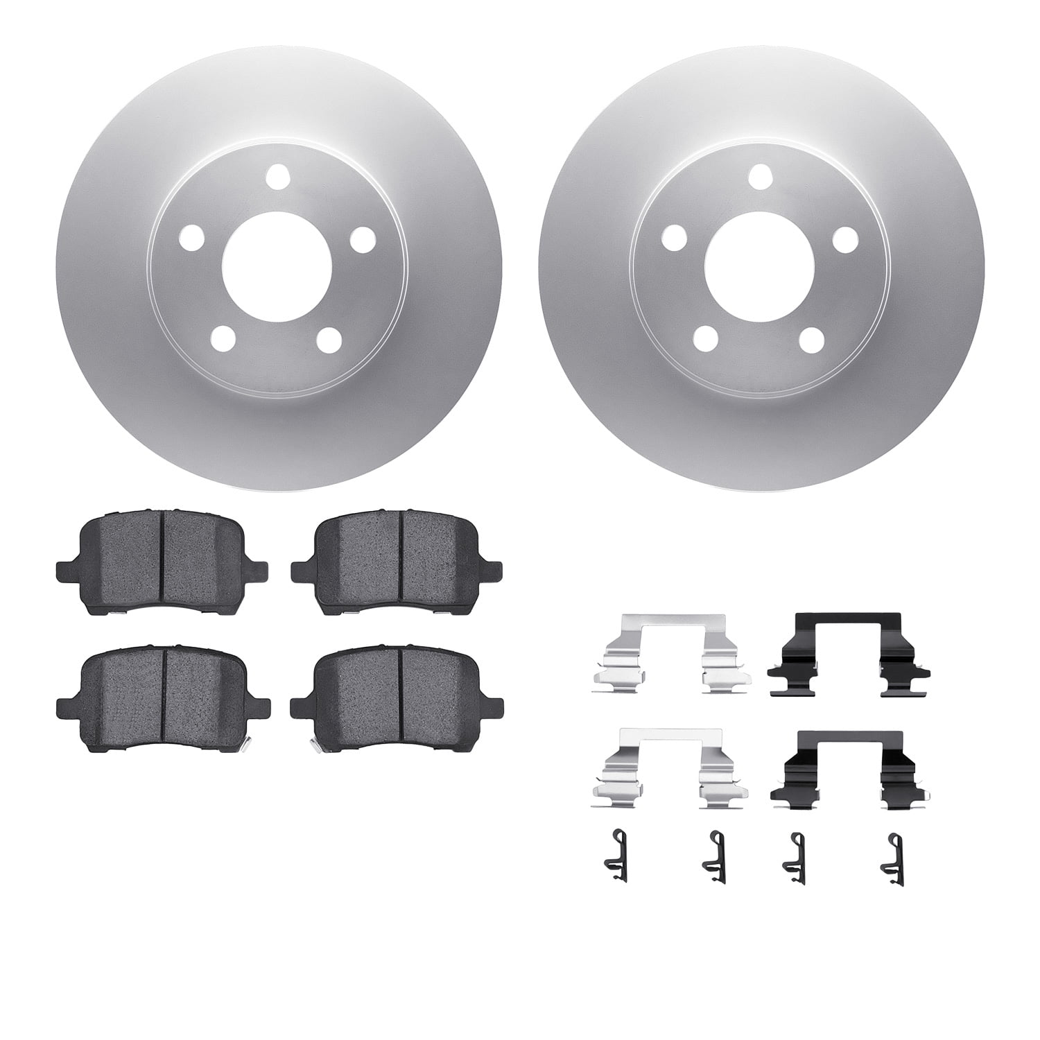 Dynamic Friction Company Front Geospec Brake Rotors with 5000 Euro Ceramic Brake Pads includes Hardware 4612-47004