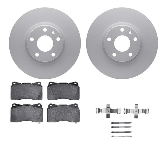 Dynamic Friction Company Front Geospec Brake Rotors with 5000 Euro Ceramic Brake Pads includes Hardware 4612-47009