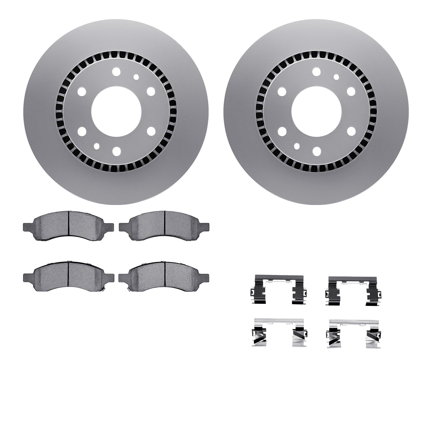 Dynamic Friction Company Front Geospec Brake Rotors with 5000 Euro Ceramic Brake Pads includes Hardware 4612-48005