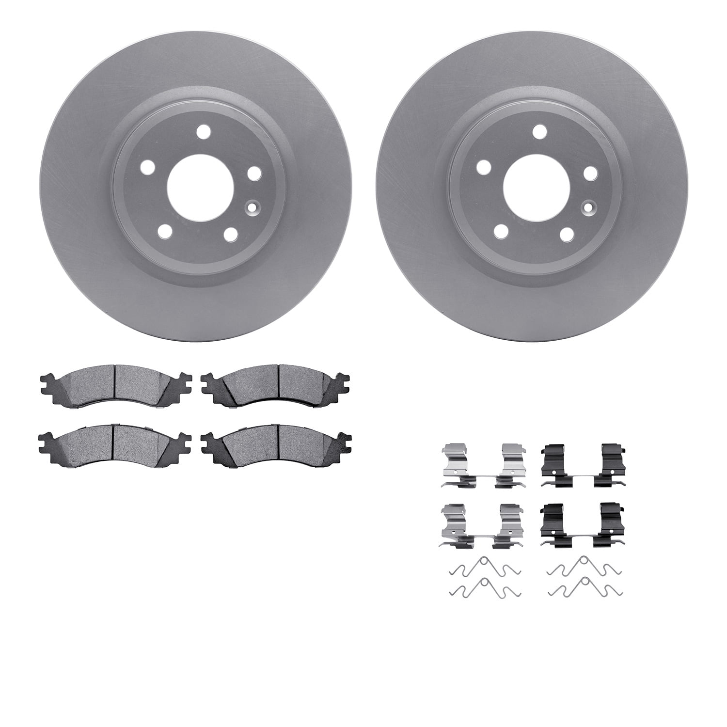 Dynamic Friction Company Front Geospec Brake Rotors with 5000 Euro Ceramic Brake Pads includes Hardware 4612-54023