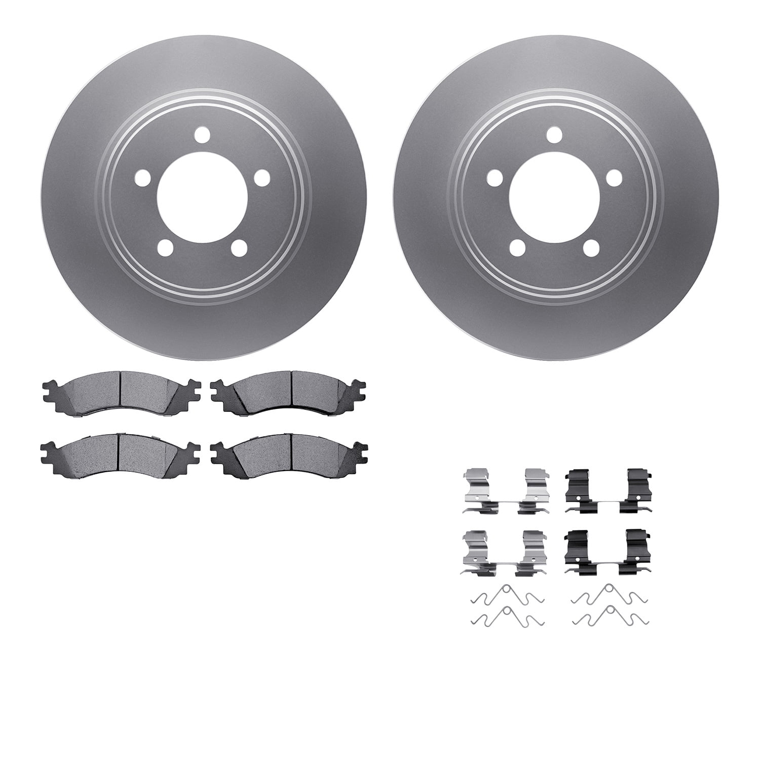 Dynamic Friction Company Front Geospec Brake Rotors with 5000 Euro Ceramic Brake Pads includes Hardware 4612-54024
