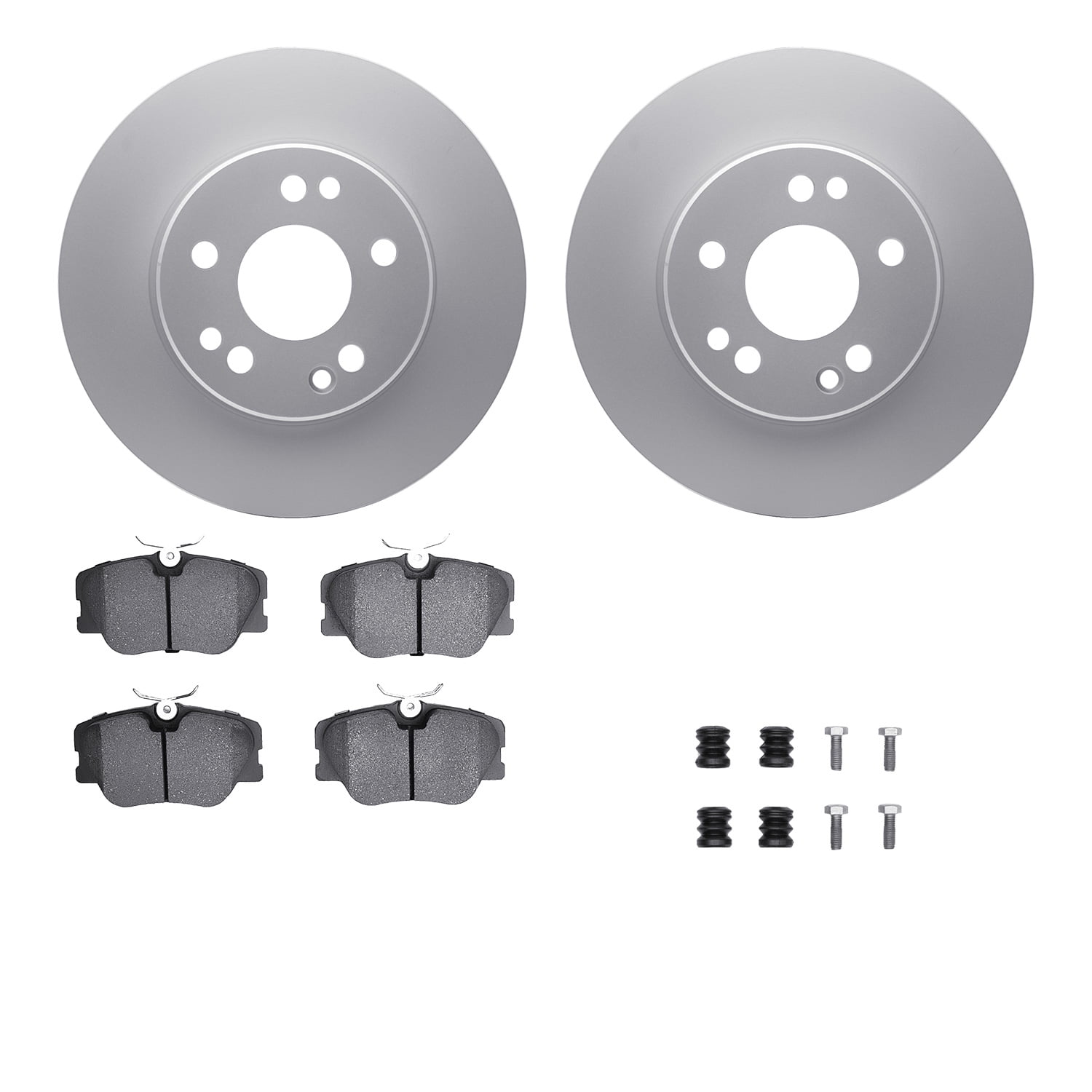Dynamic Friction Company Front Geospec Brake Rotors with 5000 Euro Ceramic Brake Pads includes Hardware 4612-63012