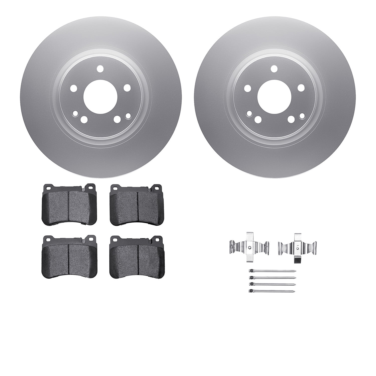 Dynamic Friction Company Front Geospec Brake Rotors with 5000 Euro Ceramic Brake Pads includes Hardware 4612-63049