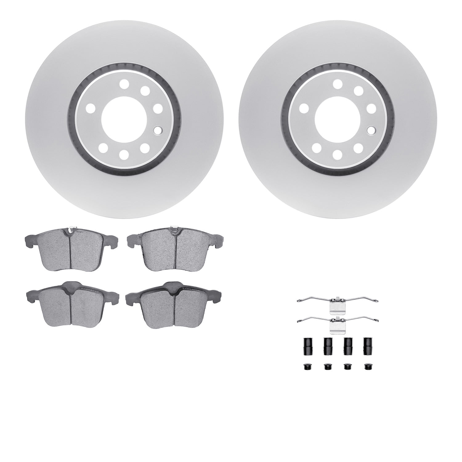 Dynamic Friction Company Front Geospec Brake Rotors with 5000 Euro Ceramic Brake Pads includes Hardware 4612-65011