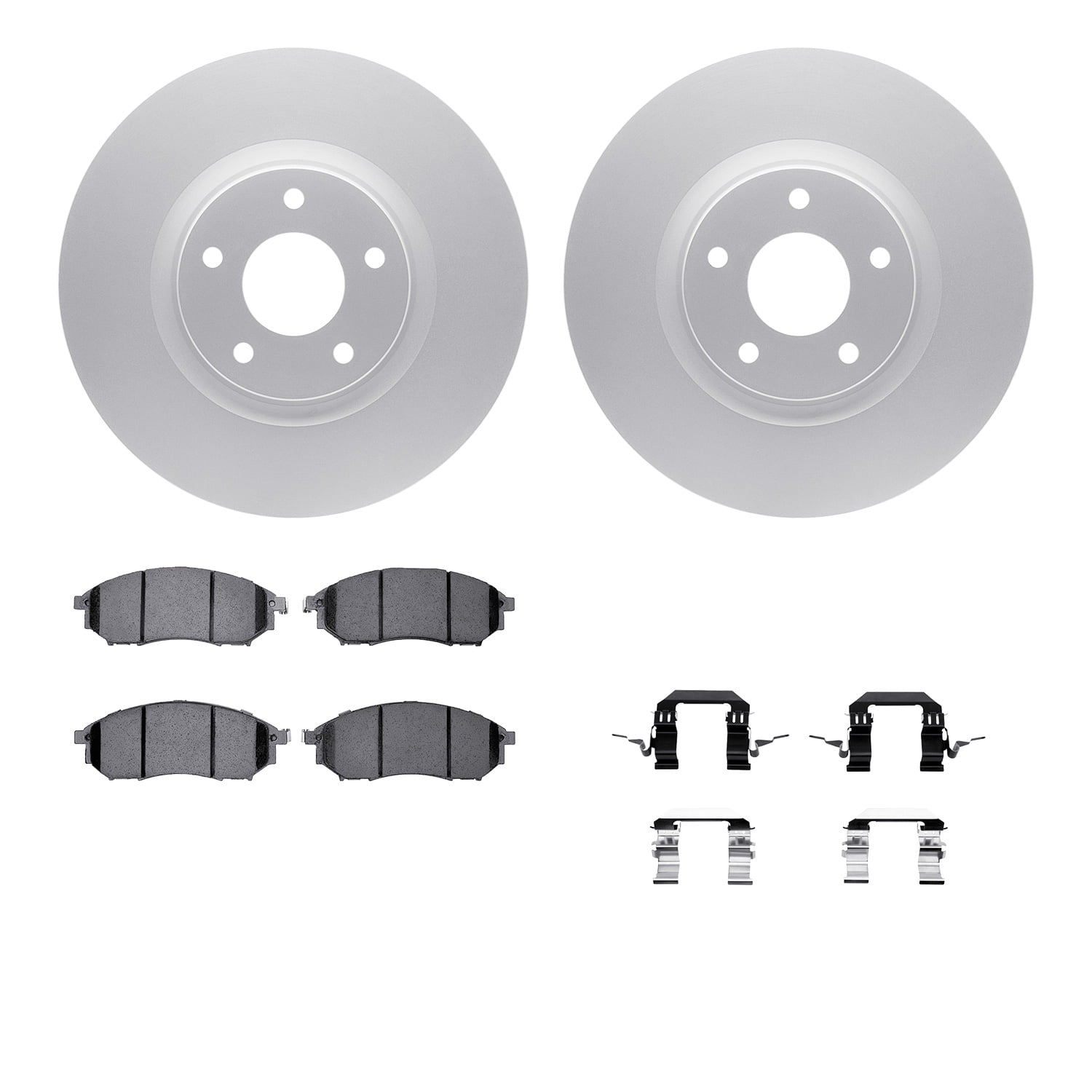 Dynamic Friction Company Front Geospec Brake Rotors with 5000 Euro Ceramic Brake Pads includes Hardware 4612-67007