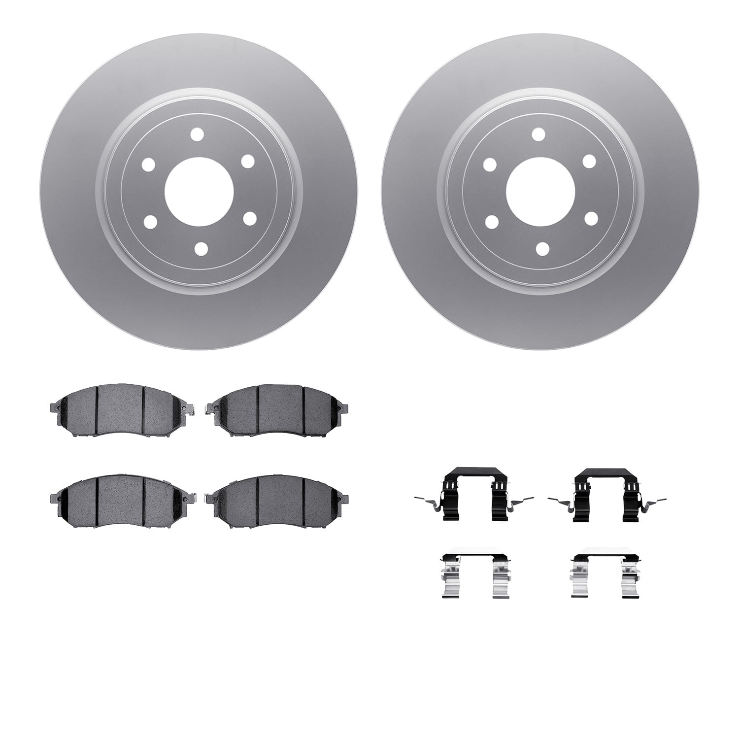 Dynamic Friction Company Front Geospec Brake Rotors with 5000 Euro Ceramic Brake Pads includes Hardware 4612-67012