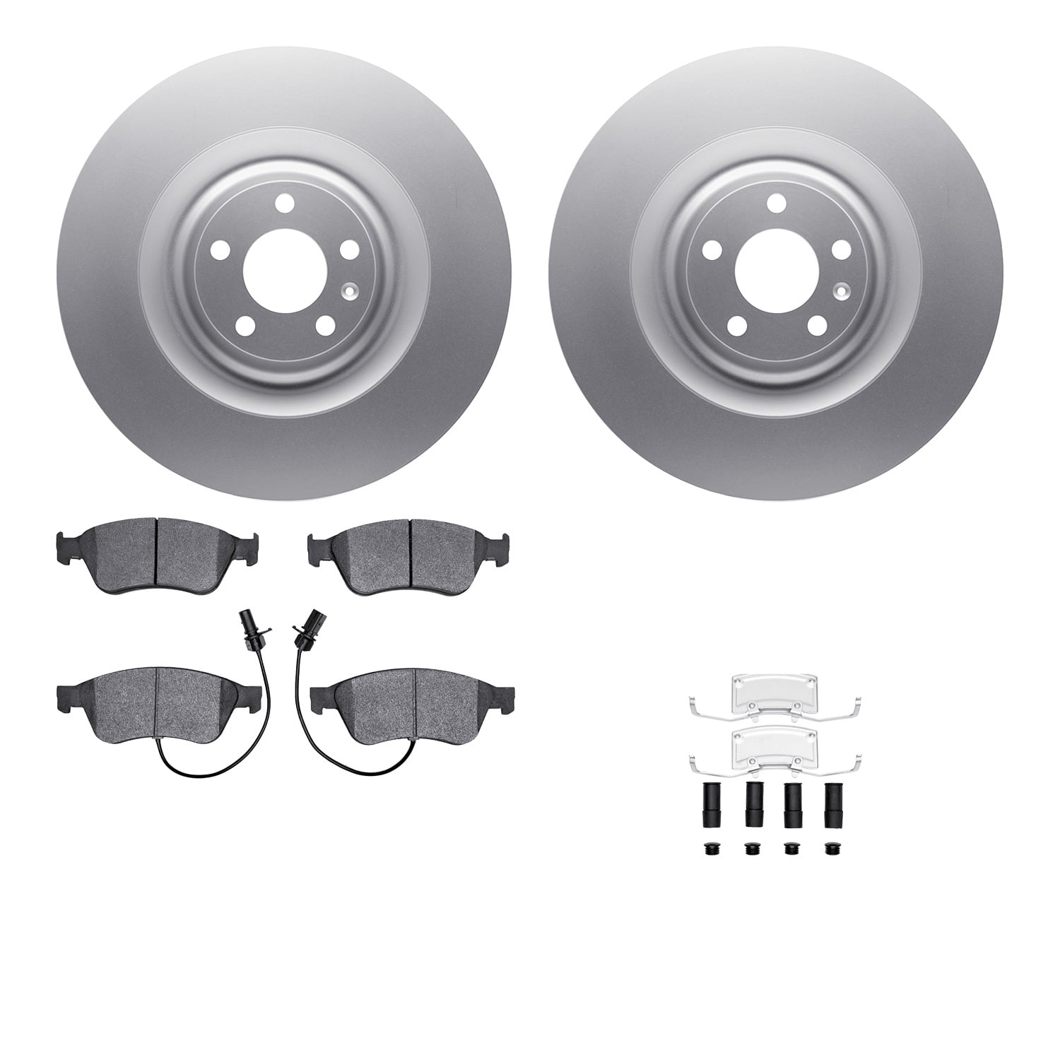 Dynamic Friction Company Front Geospec Brake Rotors with 5000 Euro Ceramic Brake Pads includes Hardware 4612-73015