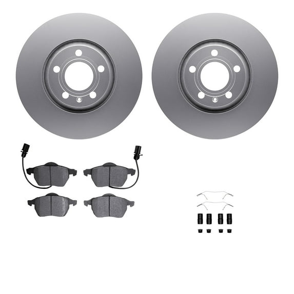 Dynamic Friction Company Front Geospec Brake Rotors with 5000 Euro Ceramic Brake Pads includes Hardware 4612-73026