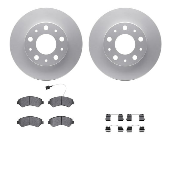Dynamic Friction Company Front Geospec Brake Rotors with Heavy Duty Brake Pads includes Hardware 4212-40153