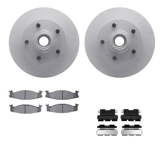 Dynamic Friction Company Front Geospec Brake Rotors with Heavy Duty Brake Pads includes Hardware 4212-99110