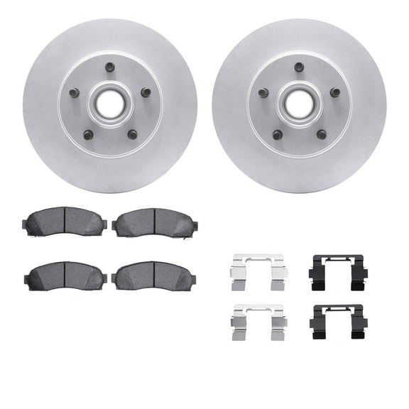Dynamic Friction Company Front Geospec Brake Rotors with Heavy Duty Brake Pads includes Hardware 4212-99117