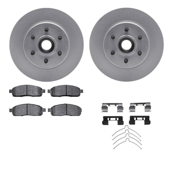 Dynamic Friction Company Front Geospec Brake Rotors with Heavy Duty Brake Pads includes Hardware 4212-99167