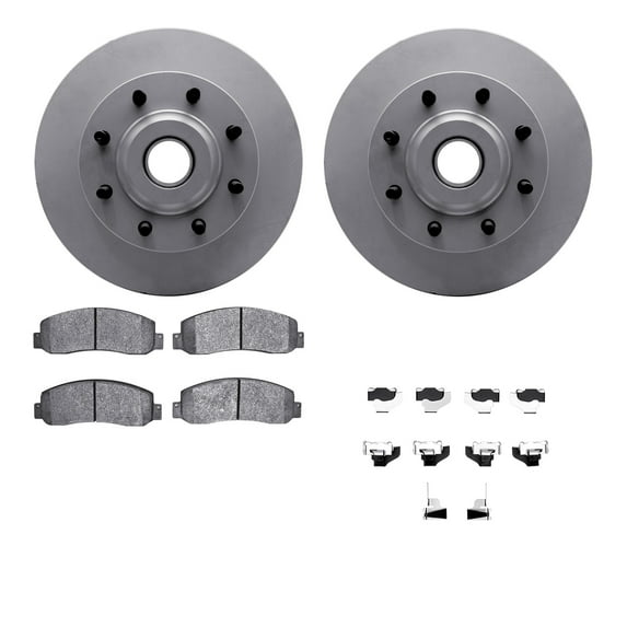 Dynamic Friction Company Front Geospec Brake Rotors with Heavy Duty Brake Pads includes Hardware 4212-99190