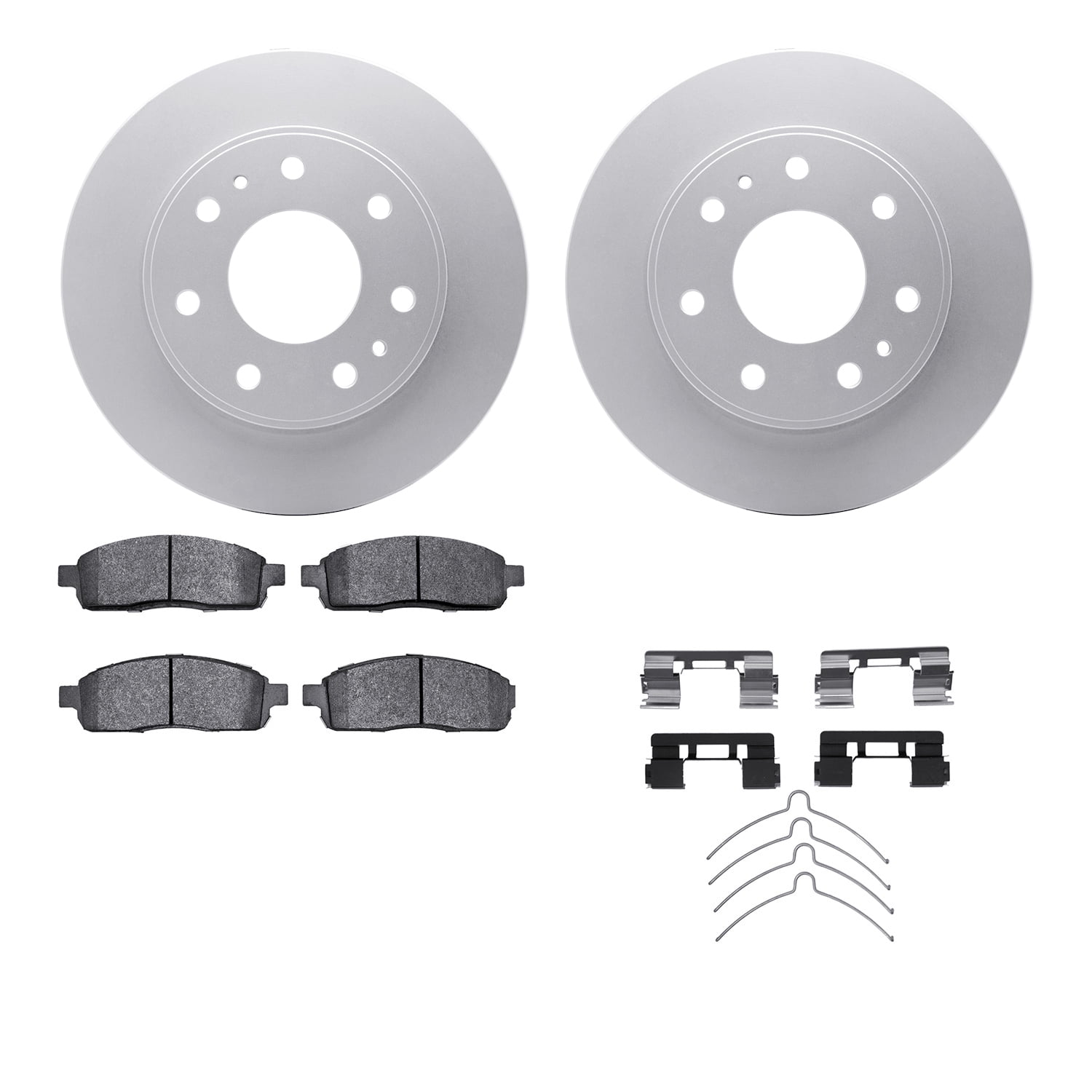 Dynamic Friction Company Front Geospec Brake Rotors with Heavy Duty Brake Pads includes Hardware 4212-99208