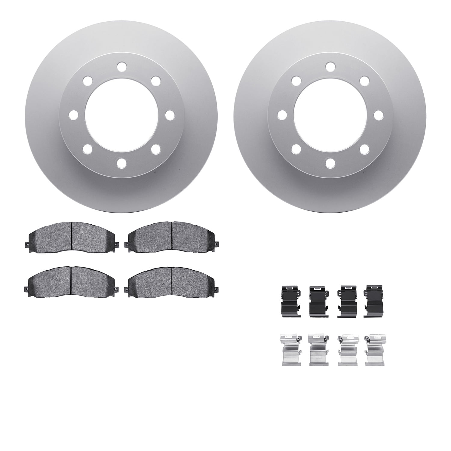 Dynamic Friction Company Front Geospec Brake Rotors with Heavy Duty Brake Pads includes Hardware 4212-99218