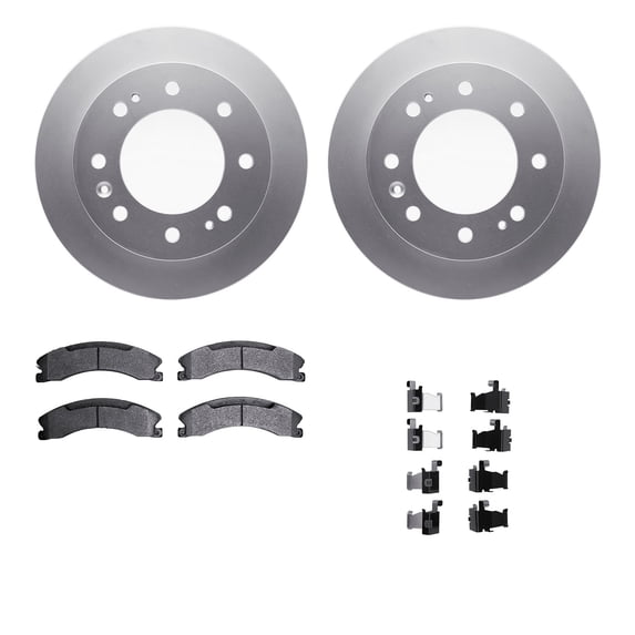Dynamic Friction Company Front Geospec Brake Rotors with Ultimate Duty Performance Brake Pads includes Hardware 4412-48031