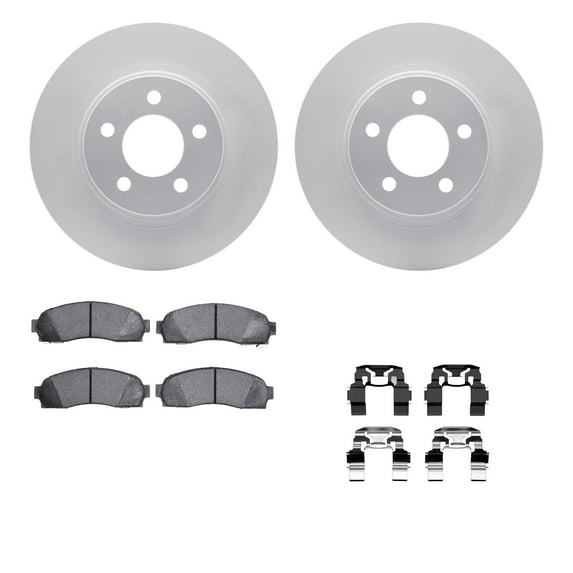 Dynamic Friction Company Front Geospec Brake Rotors with Ultimate Duty Performance Brake Pads includes Hardware 4412-54033