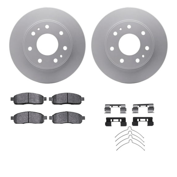 Dynamic Friction Company Front Geospec Brake Rotors with Ultimate Duty Performance Brake Pads includes Hardware 4412-54068