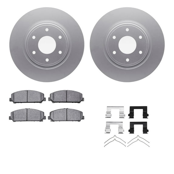 Dynamic Friction Company Front Geospec Brake Rotors with Ultimate Duty Performance Brake Pads includes Hardware 4412-67004