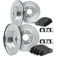 thumbnail image 1 of Dynamic Friction Company 7414 Drilled & Slotted Silver Front and Rear Brake Rotors with Ultimate Duty Performance Brake Pads includes Hardware, 1 of 3