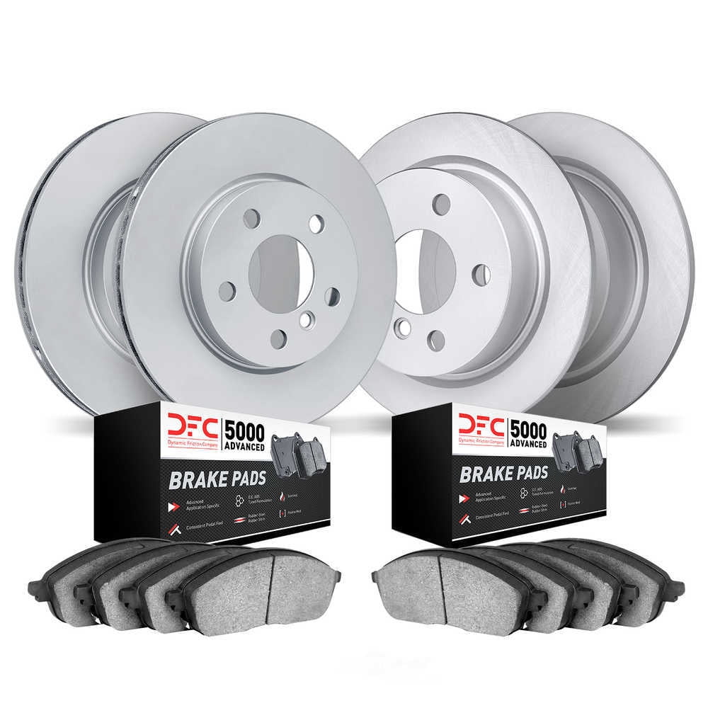 Dynamic Friction Company 9504-74003 DFC Hi-Carbon Alloy GEOMET Coated Rotors with 5000 Advanced