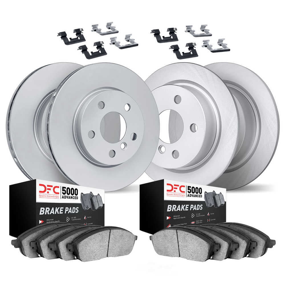 Dynamic Friction Company 9514-74035 DFC Hi-Carbon Alloy GEOMET Coated Rotors with 5000 Advanced