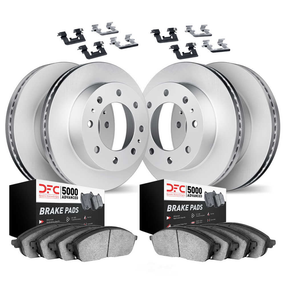 Dynamic Friction Company Front Rear Geospec Brake Rotors with 5000 Advanced Brake Pads includes Hardware 4514-48009 Fits select: 1999-2007 CHEVROLET SILVERADO, 2003-2005 HUMMER H2
