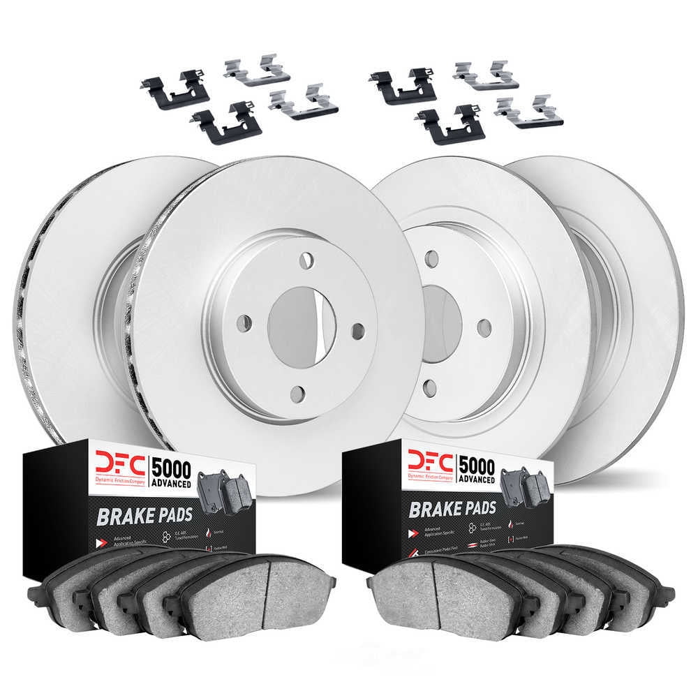 Dynamic Friction 4514-59003 Front Rear GEOSPEC Rotors with 5000 Advanced Brake Pads