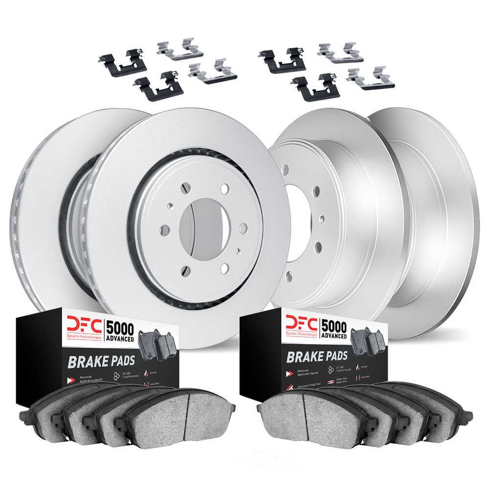 Dynamic Friction 4514-67027 Front Rear GEOSPEC, 5000 Advanced Brake Rotors and Pads for 2004-2005 NISSAN TITAN, 2004-2005 NISSAN ARMADA