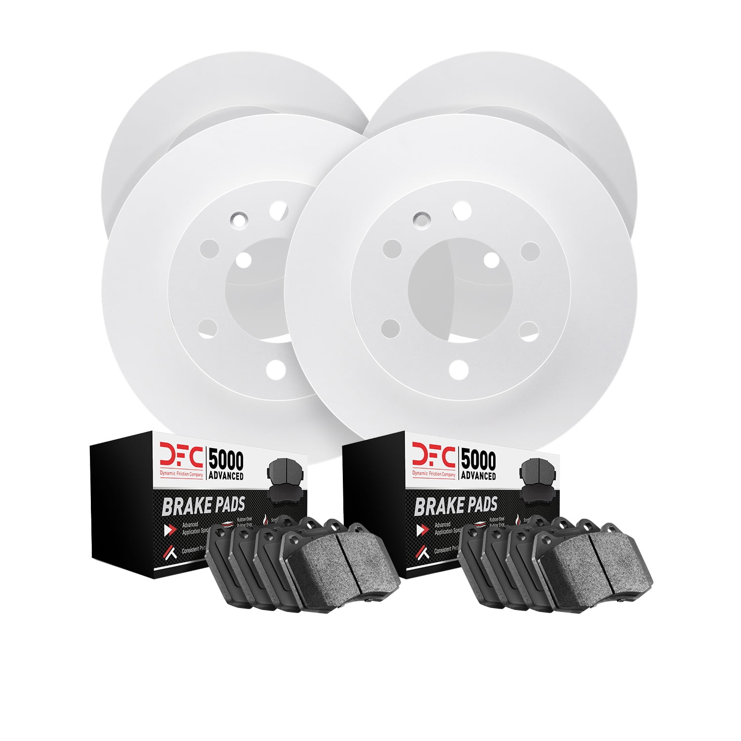 Dynamic Friction Company Front Rear Geospec Brake Rotors with 5000 Advanced Brake Pads 4504-03072