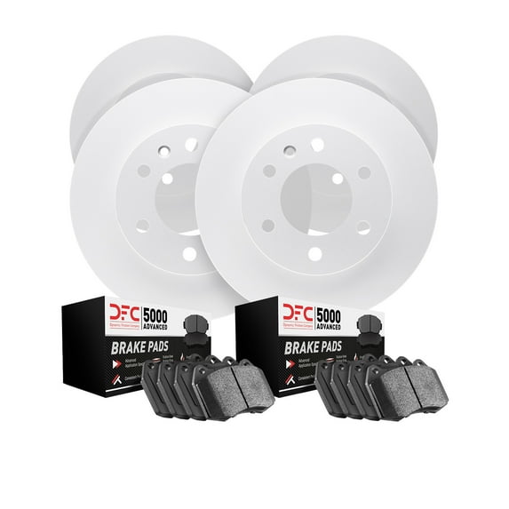 Dynamic Friction Company Front Rear Geospec Brake Rotors with 5000 Advanced Brake Pads 4504-74002