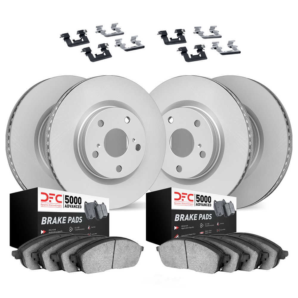Dynamic Friction Company 4514-46016 DFC GEOSPEC Coated Rotors with 5000 Brake Pads - Low Metallic