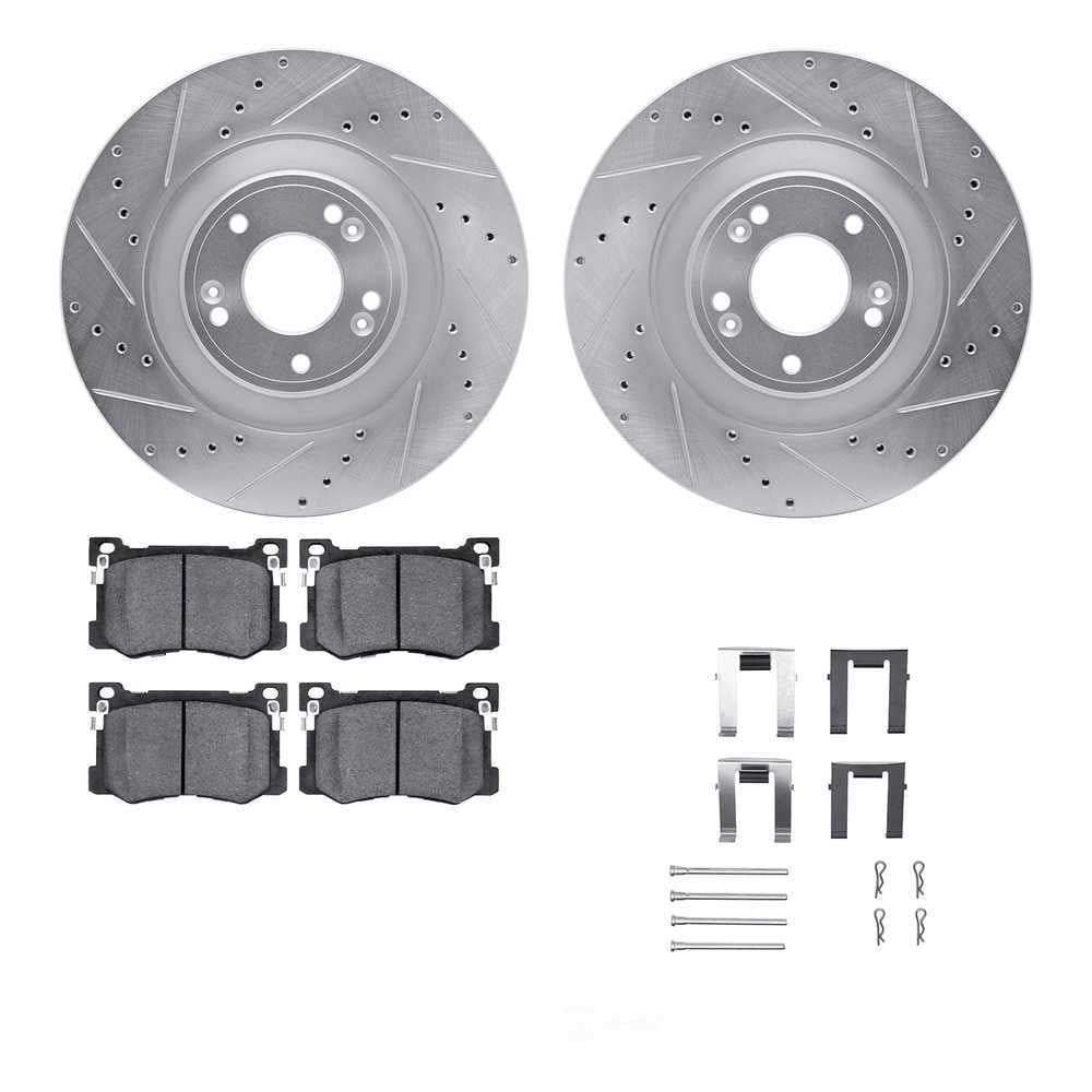 Dynamic Friction Company 7512-03070 DFC Rotors-Drilled and Slotted-Silver with 5000 Advanced Brake