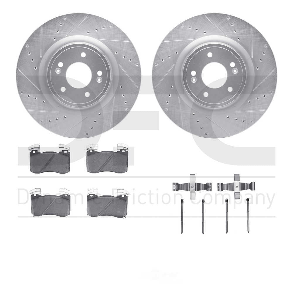 Dynamic Friction Company 7512-21054 DFC Rotors-Drilled and Slotted-Silver with 5000 Advanced Brake