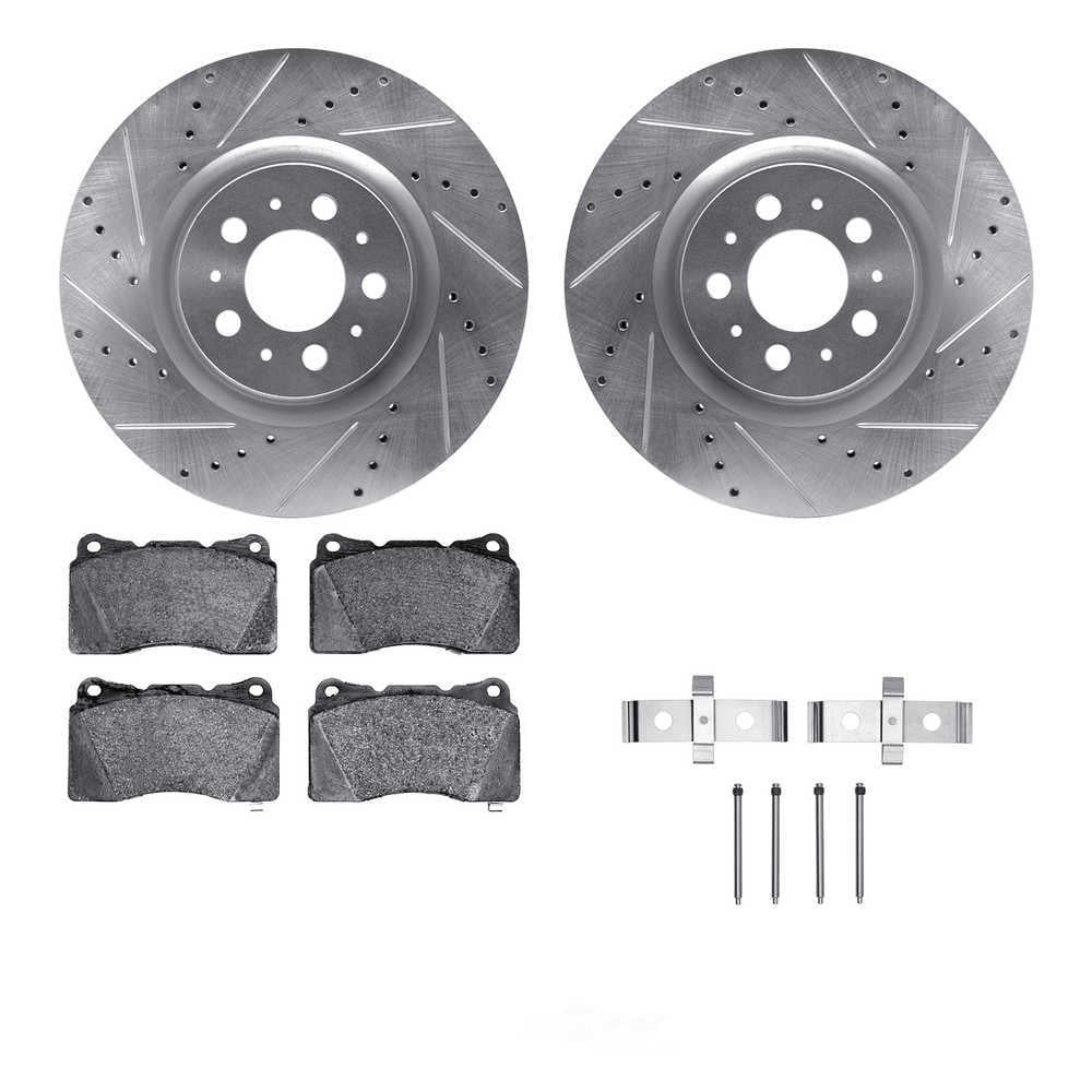 Dynamic Friction Company 7512-27204 DFC Rotors-Drilled and Slotted-Silver with 5000 Advanced Brake