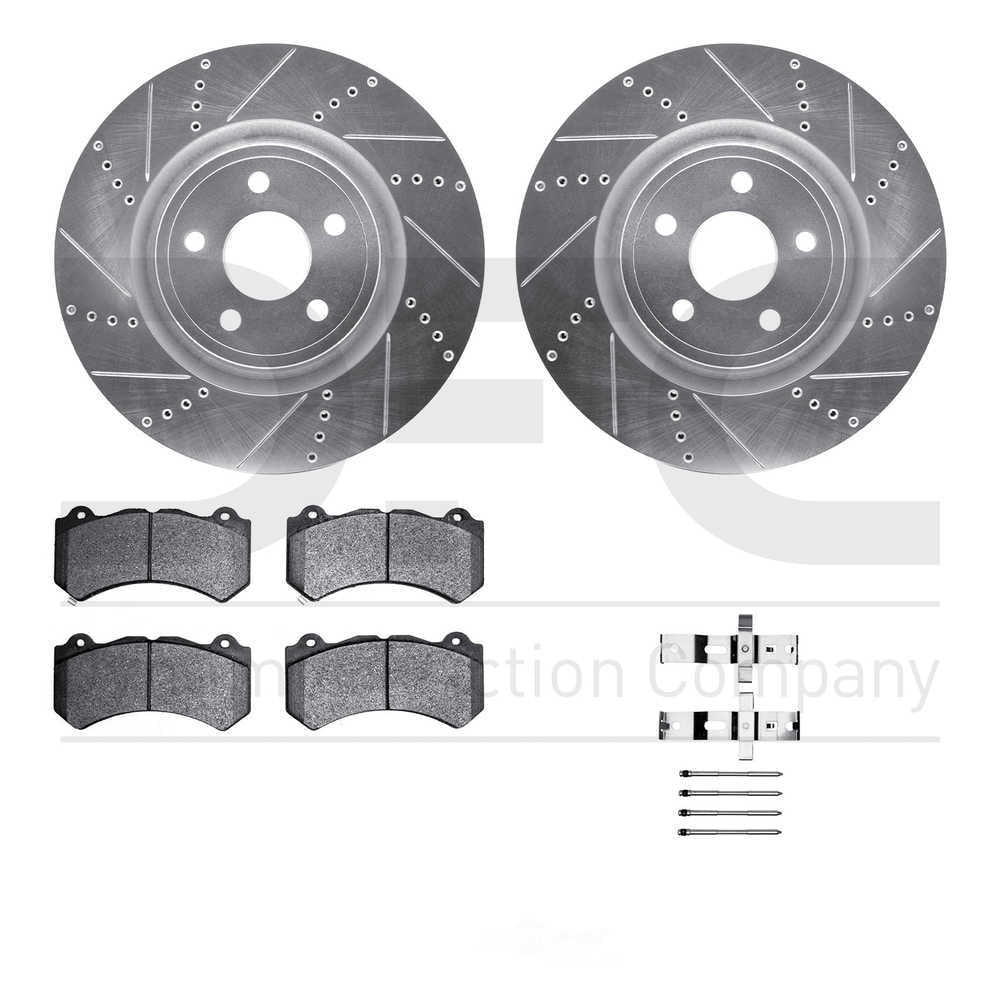 Dynamic Friction Company 7512-42094 DFC Rotors-Drilled and Slotted-Silver with 5000 Advanced Brake