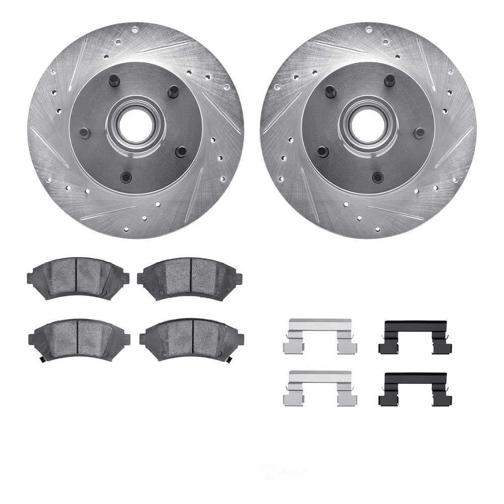 Dynamic Friction Company 7512-47105 DFC Rotors-Drilled and Slotted-Silver with 5000 Advanced Brake