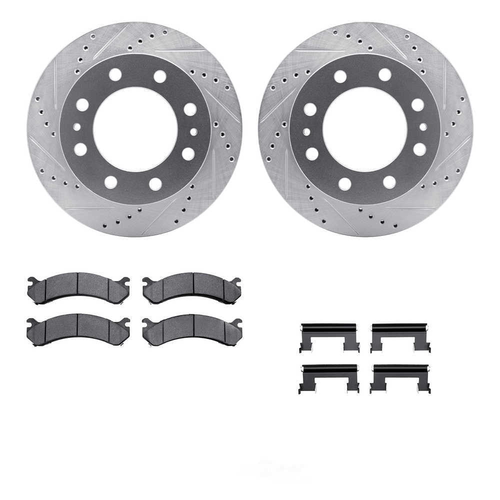 Dynamic Friction Company 7512-48300 DFC Rotors-Drilled and Slotted-Silver with 5000 Advanced Brake