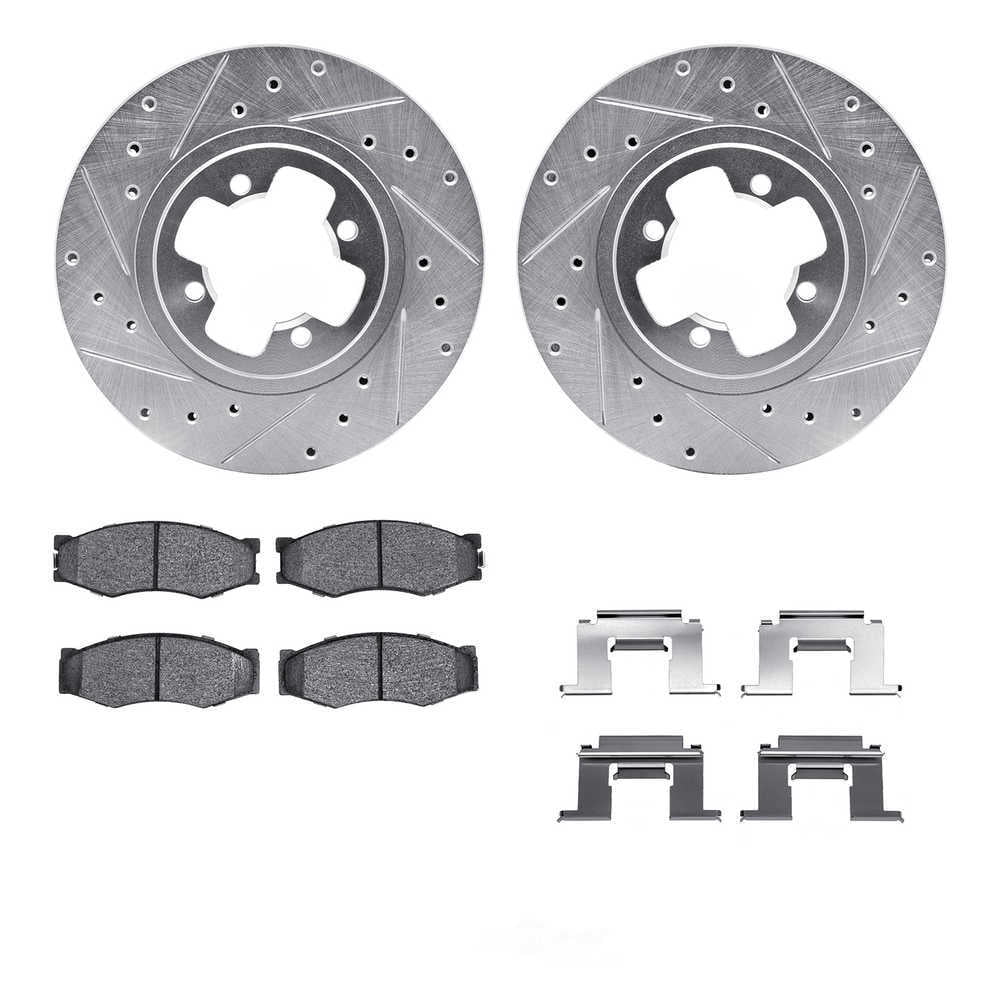 Dynamic Friction Company 7512-67138 DFC Rotors-Drilled and Slotted-Silver with 5000 Advanced Brake