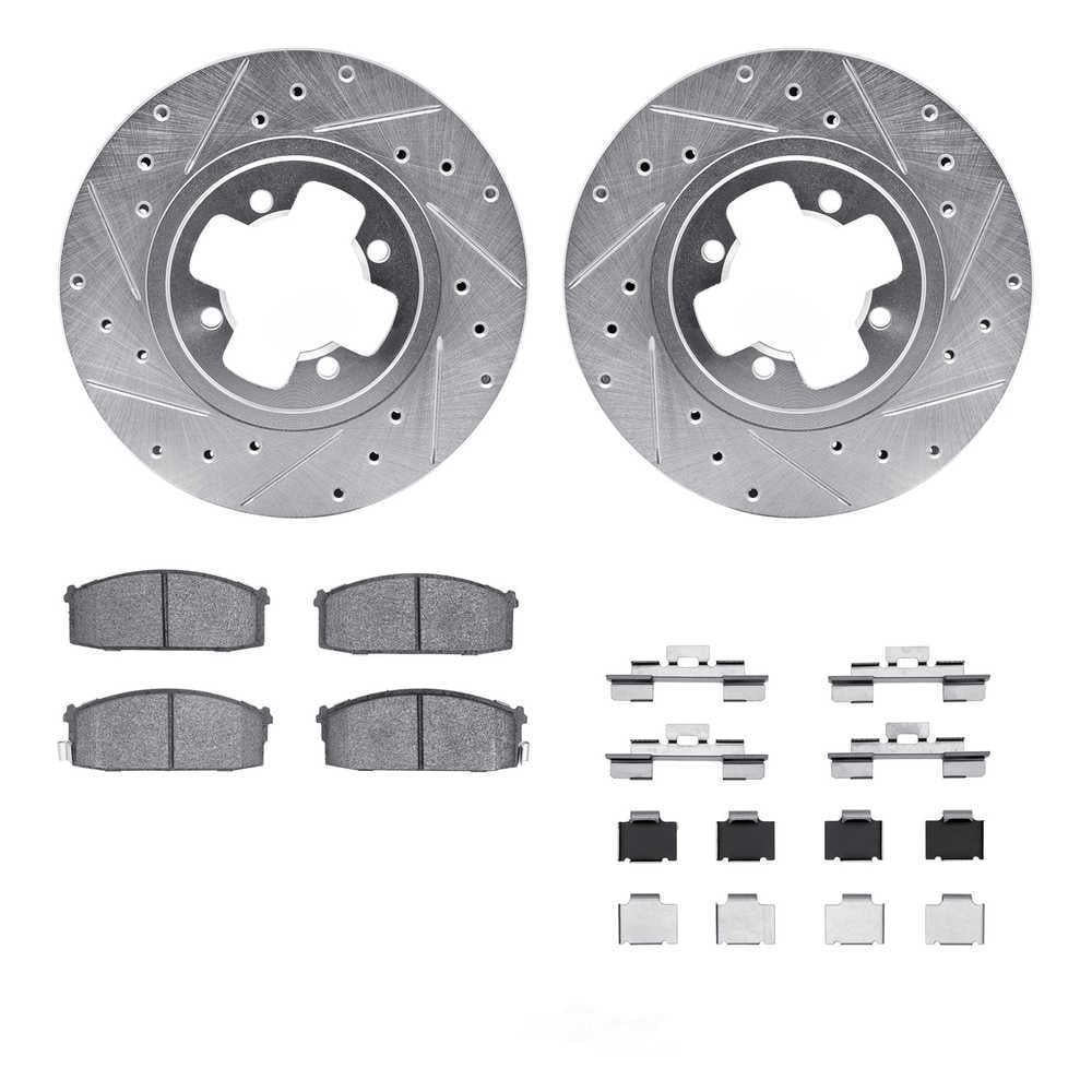 Dynamic Friction Company 7512-67139 DFC Rotors-Drilled and Slotted-Silver with 5000 Advanced Brake