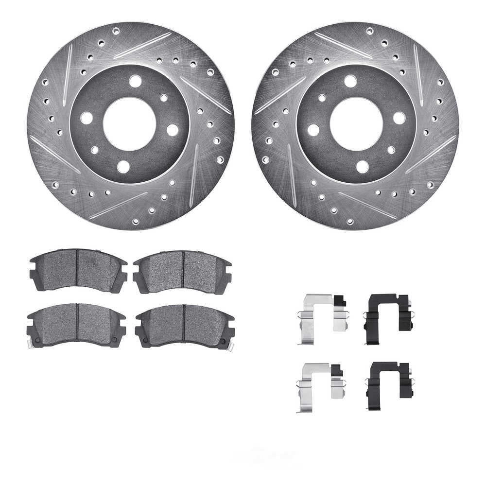 Dynamic Friction Company 7512-67152 DFC Rotors-Drilled and Slotted-Silver with 5000 Advanced Brake