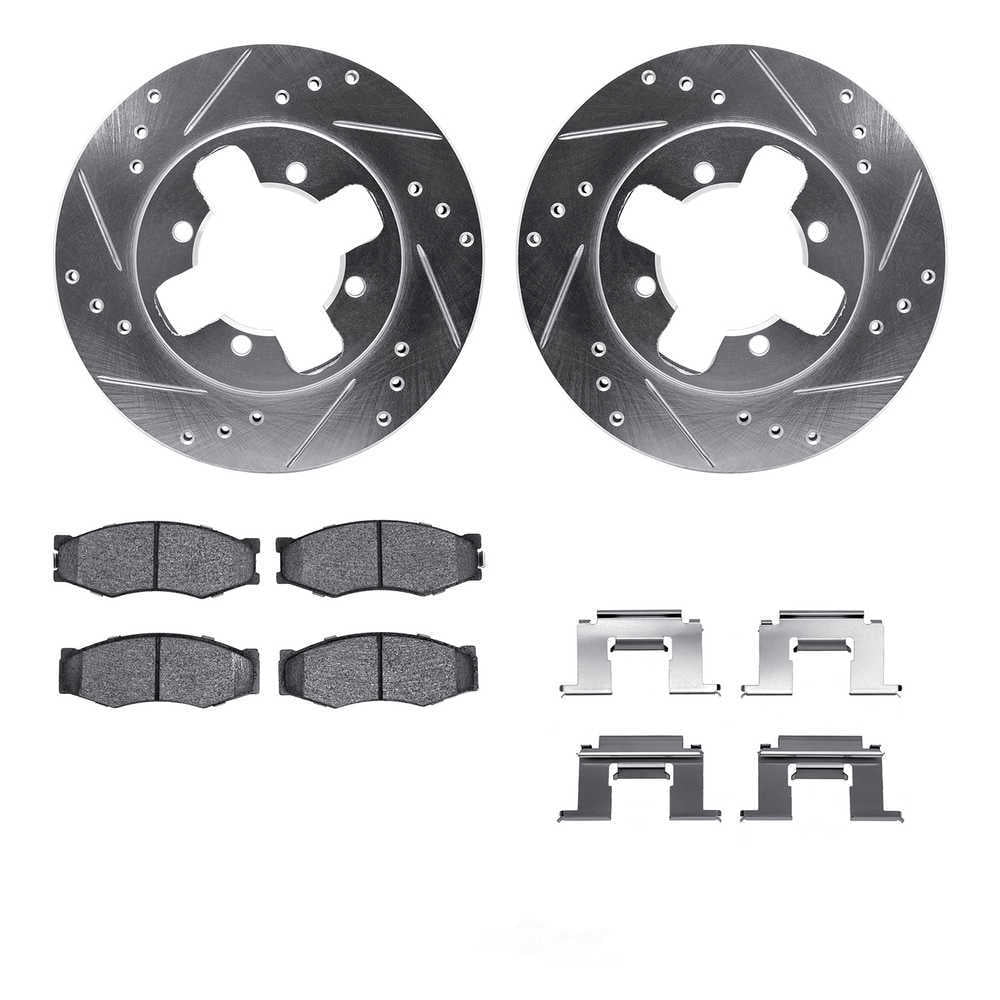 Dynamic Friction Company 7512-67263 DFC Rotors-Drilled and Slotted-Silver with 5000 Advanced Brake
