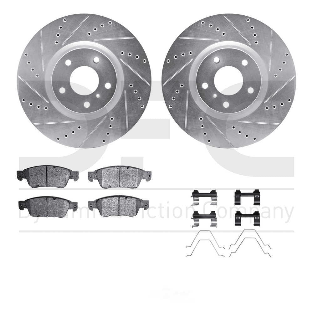 Dynamic Friction Company 7512-68059 DFC Rotors-Drilled and Slotted-Silver with 5000 Advanced Brake