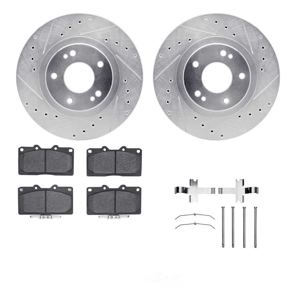 Dynamic Friction Company 7512-72086 DFC Rotors-Drilled and Slotted-Silver with 5000 Advanced Brake
