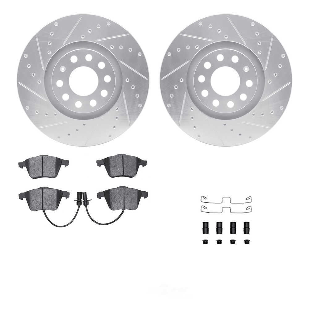 Dynamic Friction Company 7512-73232 DFC Rotors-Drilled and Slotted-Silver with 5000 Advanced Brake