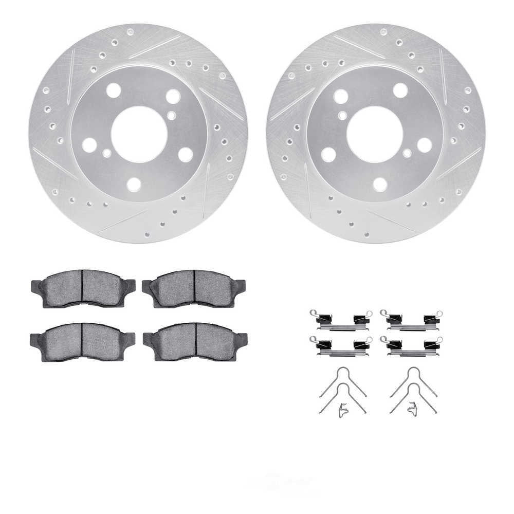 Dynamic Friction Company 7512-76198 DFC Rotors-Drilled and Slotted-Silver with 5000 Advanced Brake